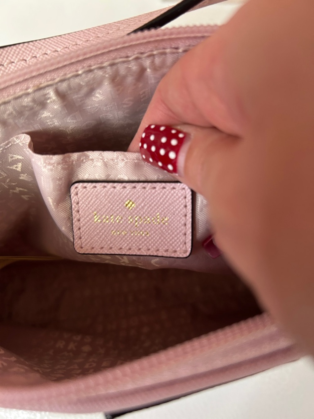 kate spade Light Pink Crossbody with Rose Gold Glitter Polka Dots - Picture 5 of 8